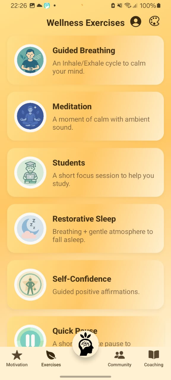 Écran progression — suivi d’habitudes