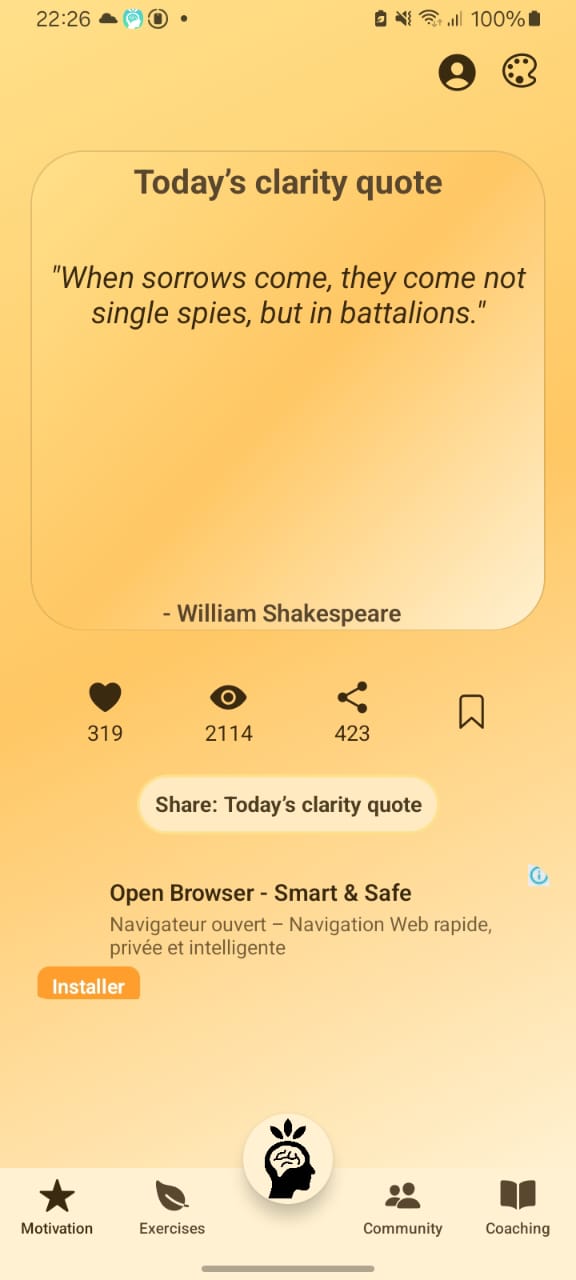 Écran progression — suivi d’habitudes